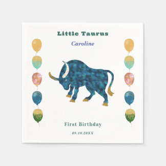 Serviette En Papier Taurus Zodiac 1st Birthday Balloons & Artistic