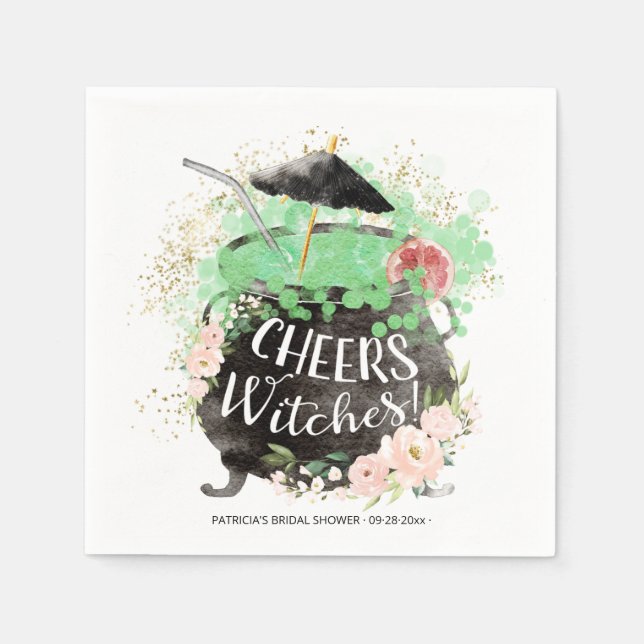 Serviette En Papier Tchin Sorcières Cocktail Halloween Enterrement de  (Devant)