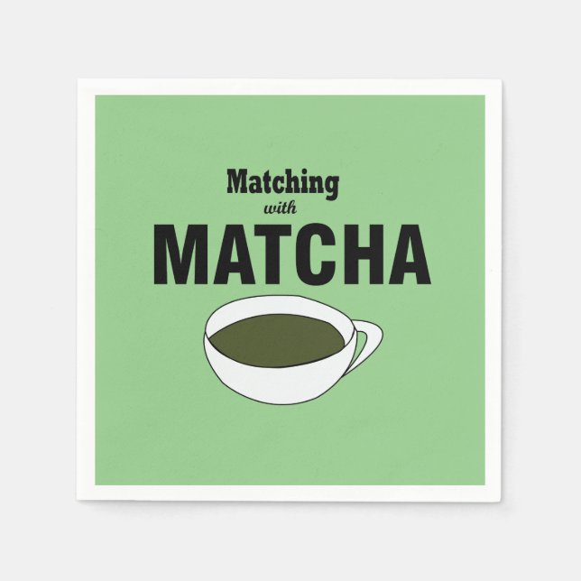 Serviette En Papier Tea Party de Matcha Green (Devant)