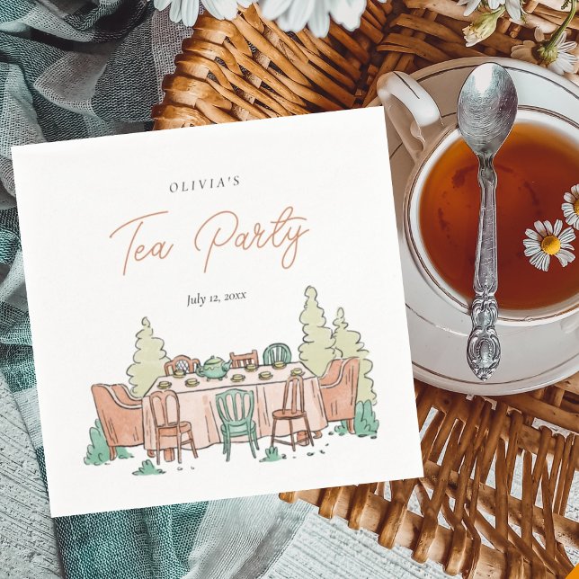 Serviette En Papier Tea party filles anniversaire mignonne (Créateur téléchargé)