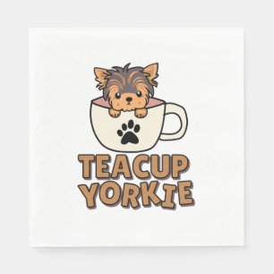 Serviette En Papier Teacup Yorkie chiot