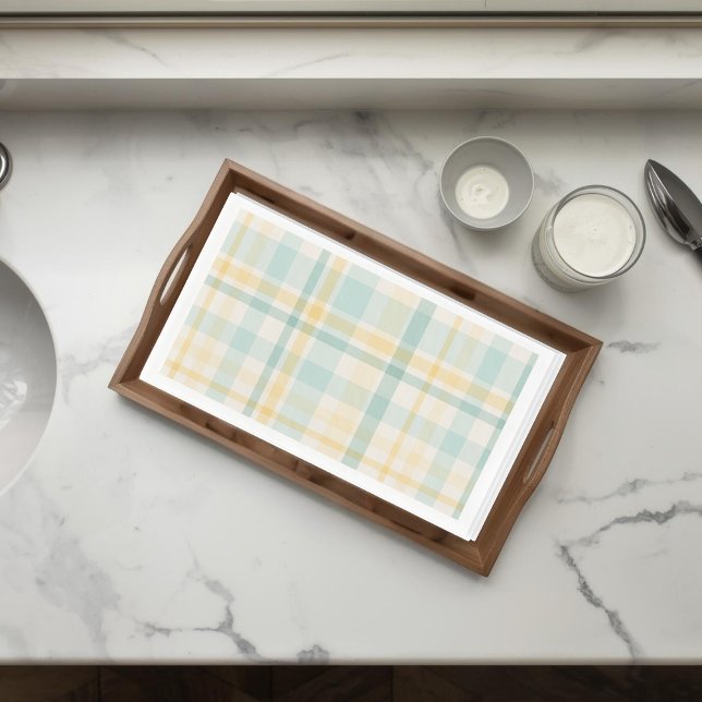 Serviette En Papier Teal Yellow Plaid Spring Easter Paper Guest Towels (Créateur téléchargé)