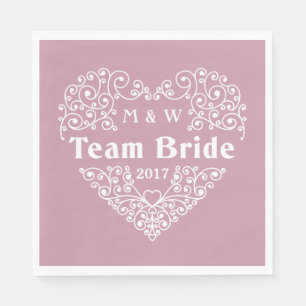 Serviette En Papier Team Bride monogrammes personnalisés et serviettes