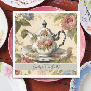 Serviette En Papier Teapot vintage Floral Fête des mariées Tea Party
