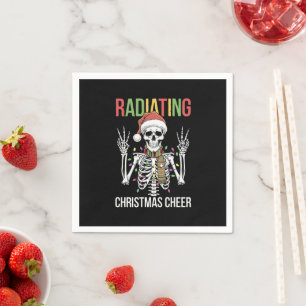 Serviette En Papier Technicien en radiologie de Noël Santa Squelette