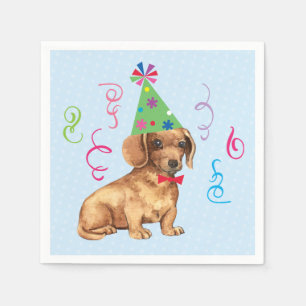 Serviette En Papier Teckel de fête d'anniversaire