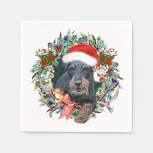 Serviette En Papier Teckels de chasse,Joyeux Noël