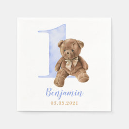 Serviette En Papier Teddy Bear 1er Anniversaire serviettes