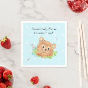 Serviette En Papier Teddy Bear Baby Boy Thème