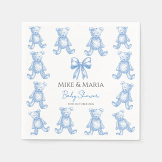 Serviette En Papier Teddy bear baby shower napkins