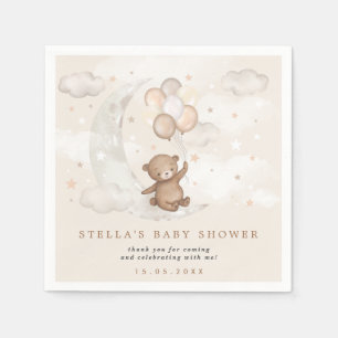 Serviette En Papier Teddy Bear Balloons Lune & Étoiles Baby shower Par