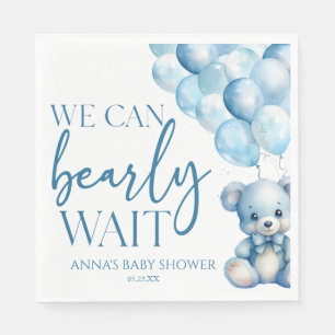 Serviette En Papier Teddy Bear Bleu Nous Pouvons Bearly Wait Baby show