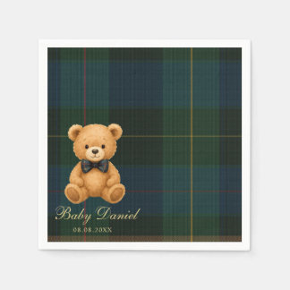 Serviette En Papier Teddy Bear Preppy Baby Shower
