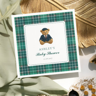 Serviette En Papier Teddy Bear Preppy Boy Baby shower