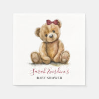 Teddy Bear Watercolor Baby shower fille