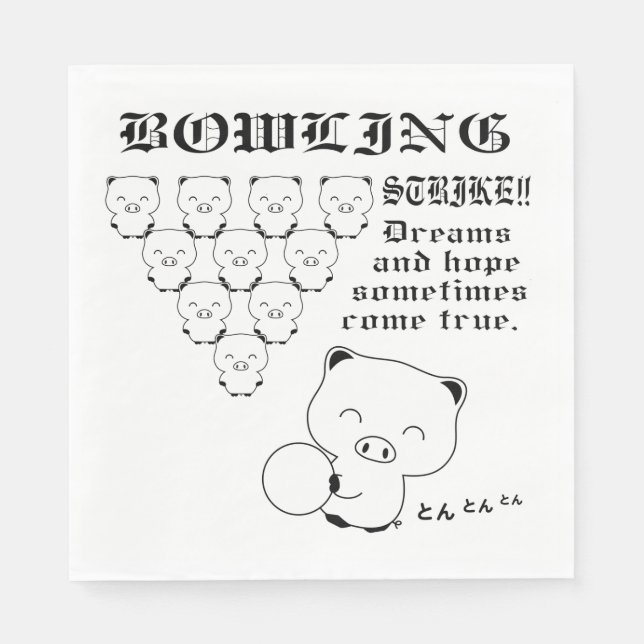 Serviette En Papier Tee de Bowling (Devant)