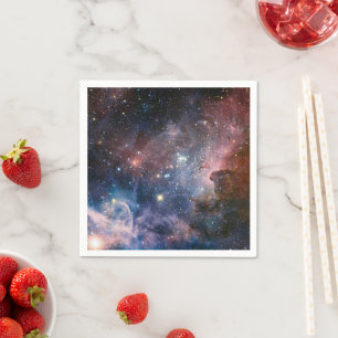 Serviette En Papier Télescope Nebula Hubble Carina Rouge et Bleu