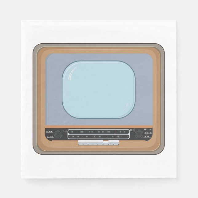 Serviette En Papier Télévision à l'ancienne TV rétro serviettes (Devant)