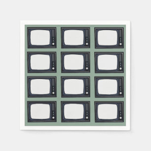 Serviette En Papier Télévision Vieux Classic Retro TV Motif Party