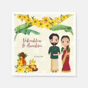 Serviette En Papier Telugu Tamil mariage indien du Sud personnalisé