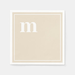Serviette En Papier Tendance Bold Coque inférieur Monogramme Champagne