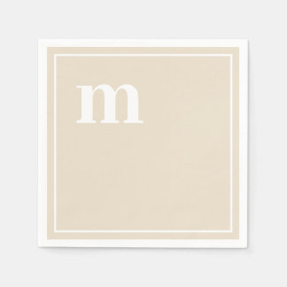 Serviette En Papier Tendance Bold Coque inférieur Monogramme Champagne