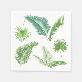 Serviette En Papier Tendance de l'aquarelle Feuille de palmiers tropic