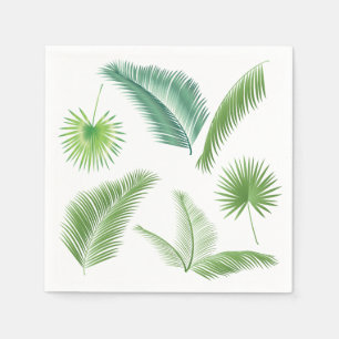 Serviette En Papier Tendance de l'aquarelle Feuille de palmiers tropic