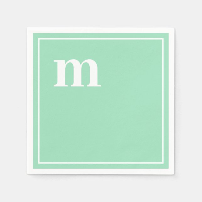 Serviette En Papier Tendance Gras Coque inférieur Monogramme vert de m (Devant)