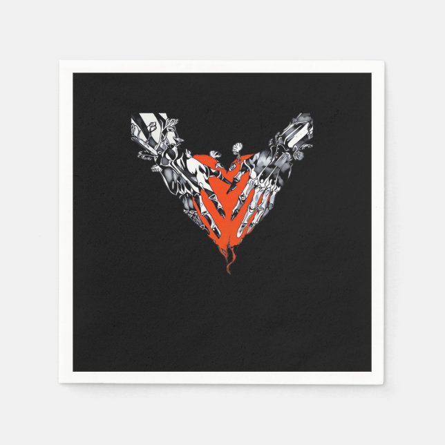 Serviette En Papier Tenir le coeur classique (Devant)