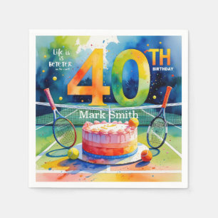 Serviette En Papier Tennis 40e anniversaire