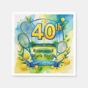 Serviette En Papier Tennis 40e anniversaire