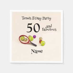 Serviette En Papier Tennis 50ème et Fabuleux fête d'anniversaire