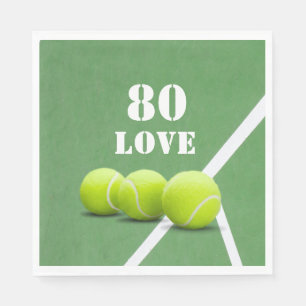 Serviette En Papier Tennis 80e anniversaire avec amour pour joueur 