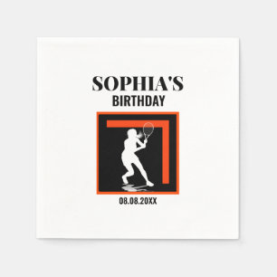 Serviette En Papier Tennis Anniversaire, Joueuse de Tennis Fille 
