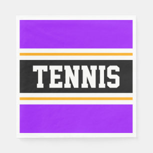 Serviette En Papier TENNIS Bright Violet Jaune Noir Bleu Stripes De Co