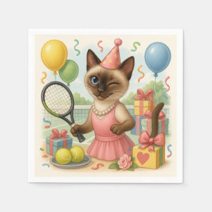 Serviette En Papier Tennis Cat Paw-some Anniversaire