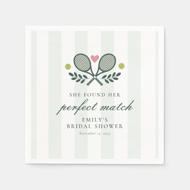 Serviette En Papier Tennis de mariage parfait (Devant)
