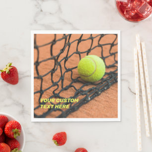 Serviette En Papier Tennis de texte personnalisé