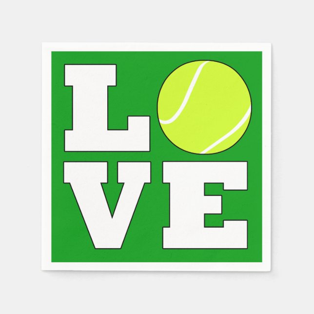Serviette En Papier Tennis LOVE Party ou banquet Cocktail serviettes (Devant)