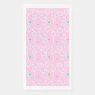 Serviette En Papier Tennis Racket Motif Pastel Pink Party