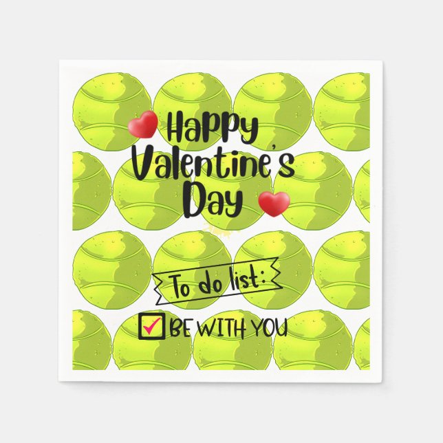 Serviette En Papier TENNIS Saint Valentin pour jouer avec amour (Devant)