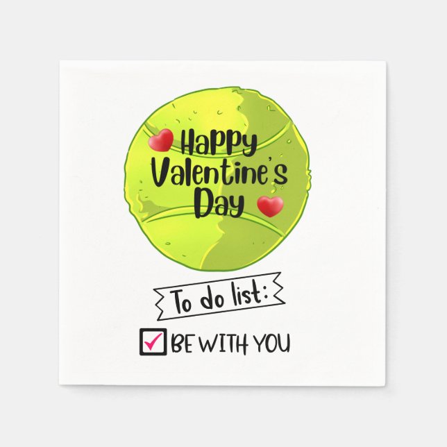 Serviette En Papier TENNIS Saint Valentin pour jouer avec amour (Devant)