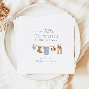 Serviette En Papier Tenue de bébé cow-boy Baby Shower Clothesline