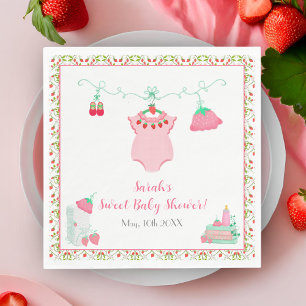 Serviette En Papier Tenue de bébé fraise avec motif Baby Shower