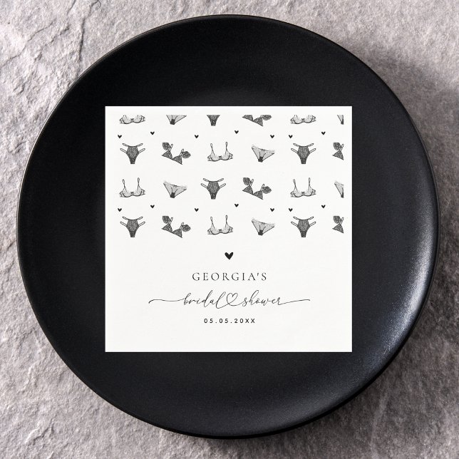 Serviette En Papier Tenue de soirée moderne avec script Cœur et linger (Créateur téléchargé)