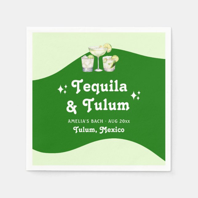 Serviette En Papier Tequila Citron Vert & Enterrement de Vie de Jeune  (Devant)