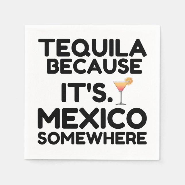 SERVIETTE EN PAPIER TEQUILA MEXICO PARTOUT (Devant)