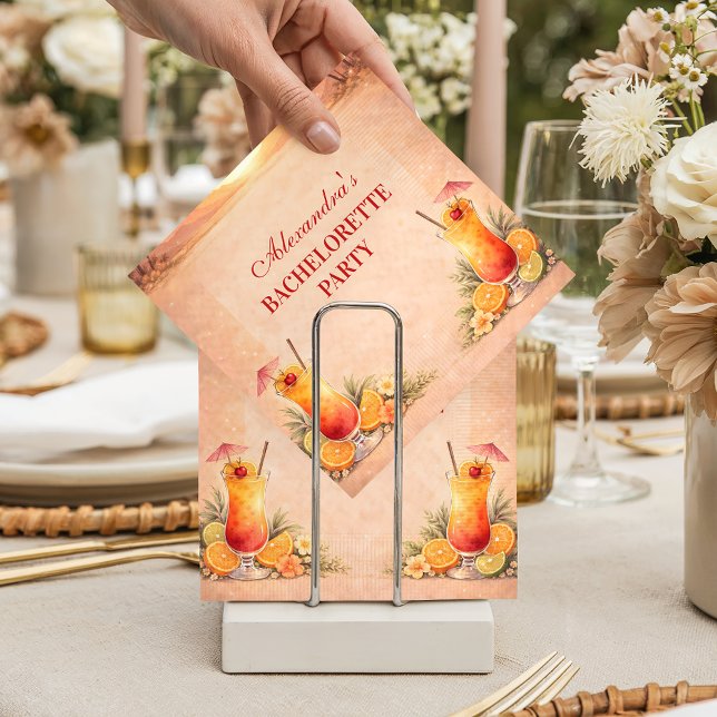 Serviette En Papier Tequila Sunrise Beach Getaway Bachelorette Party (Créateur téléchargé)
