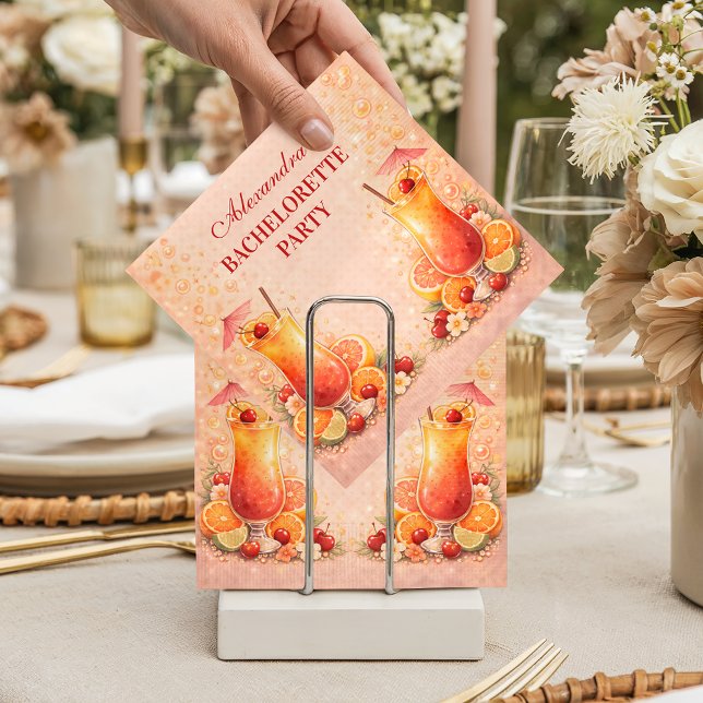 Serviette En Papier Tequila Sunrise Miami Weekend Bachelorette Party (Créateur téléchargé)